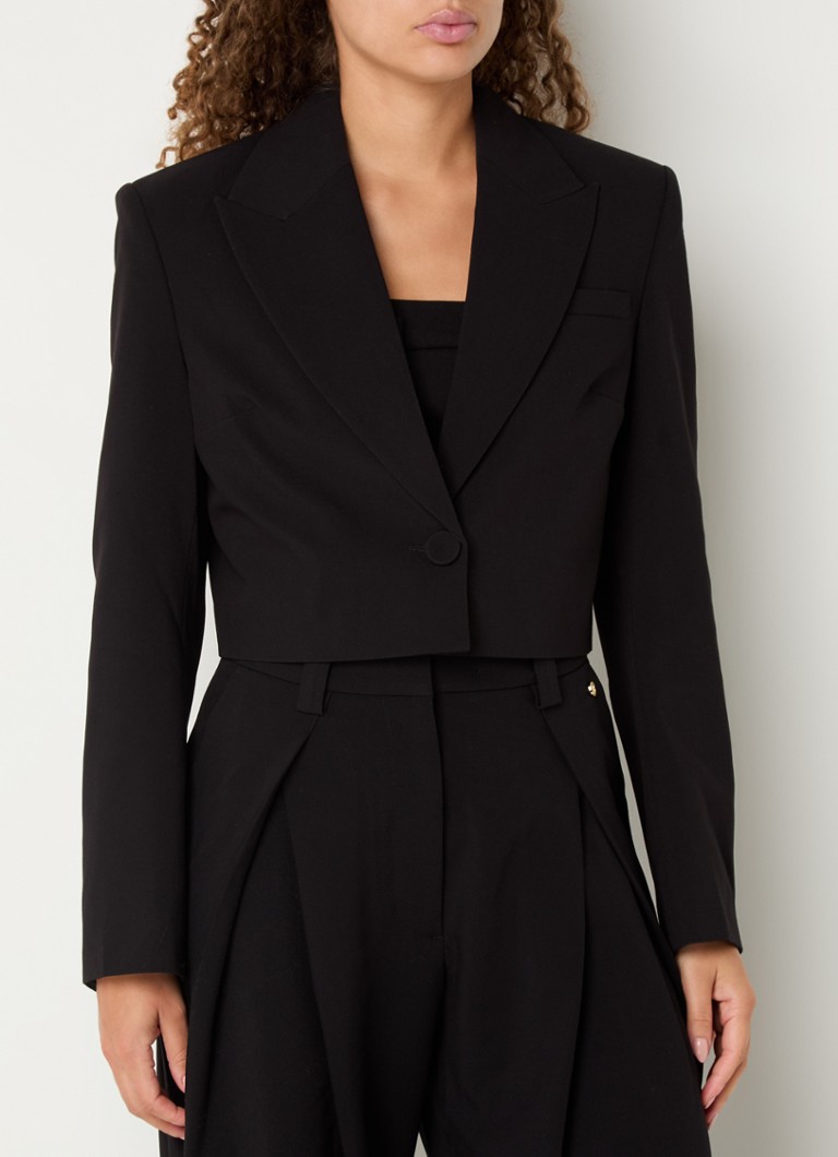 JOSH V Andy cropped blazer with shoulder pads