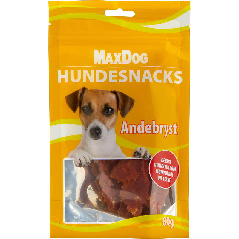 MaxDog Hundesnacks Andebryst 80 g MaxDog