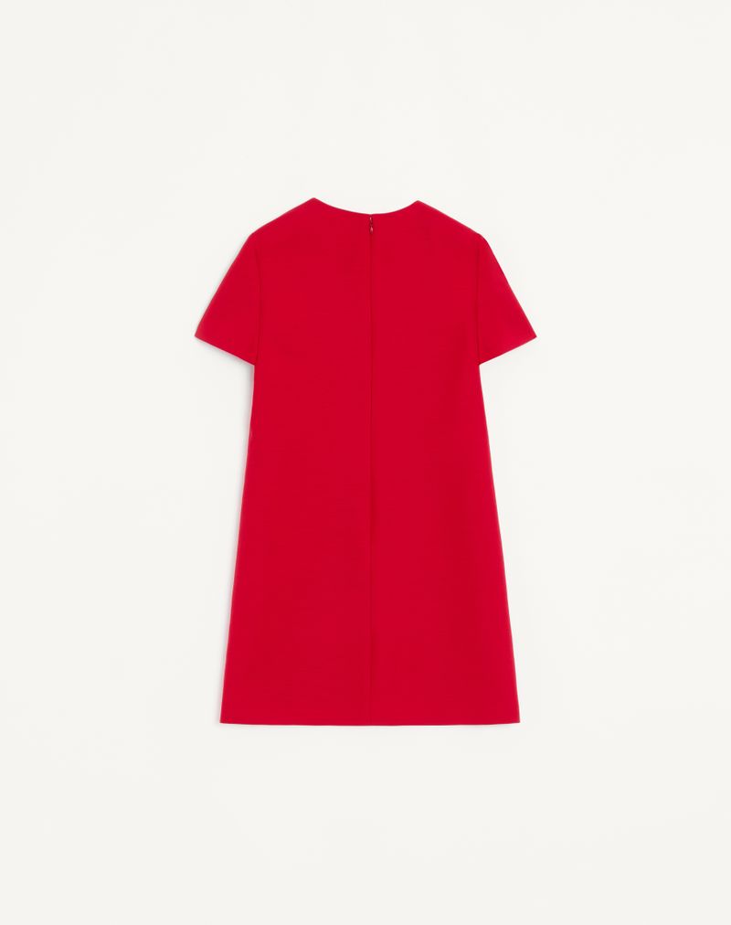 Vestido curto de crepe de alta costura