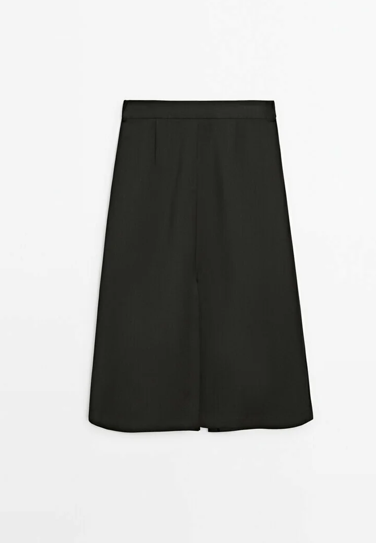 Falda MIDI TALLER CON ABERTURAS de Massimo Dutti - Falda corte A
