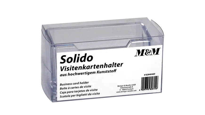 Metzger & Mendle Visitenkartenhalter Solido transparent
