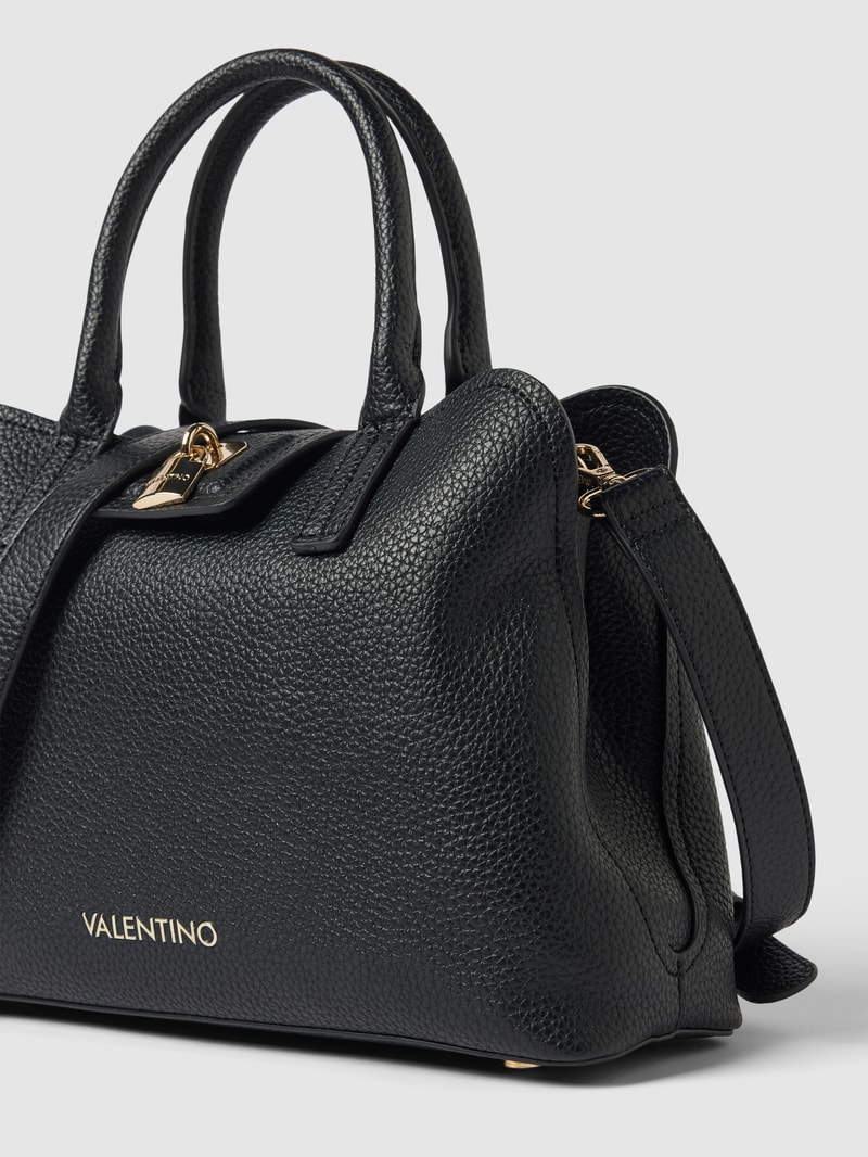 Tote Bag mit Label-Print in schwarz