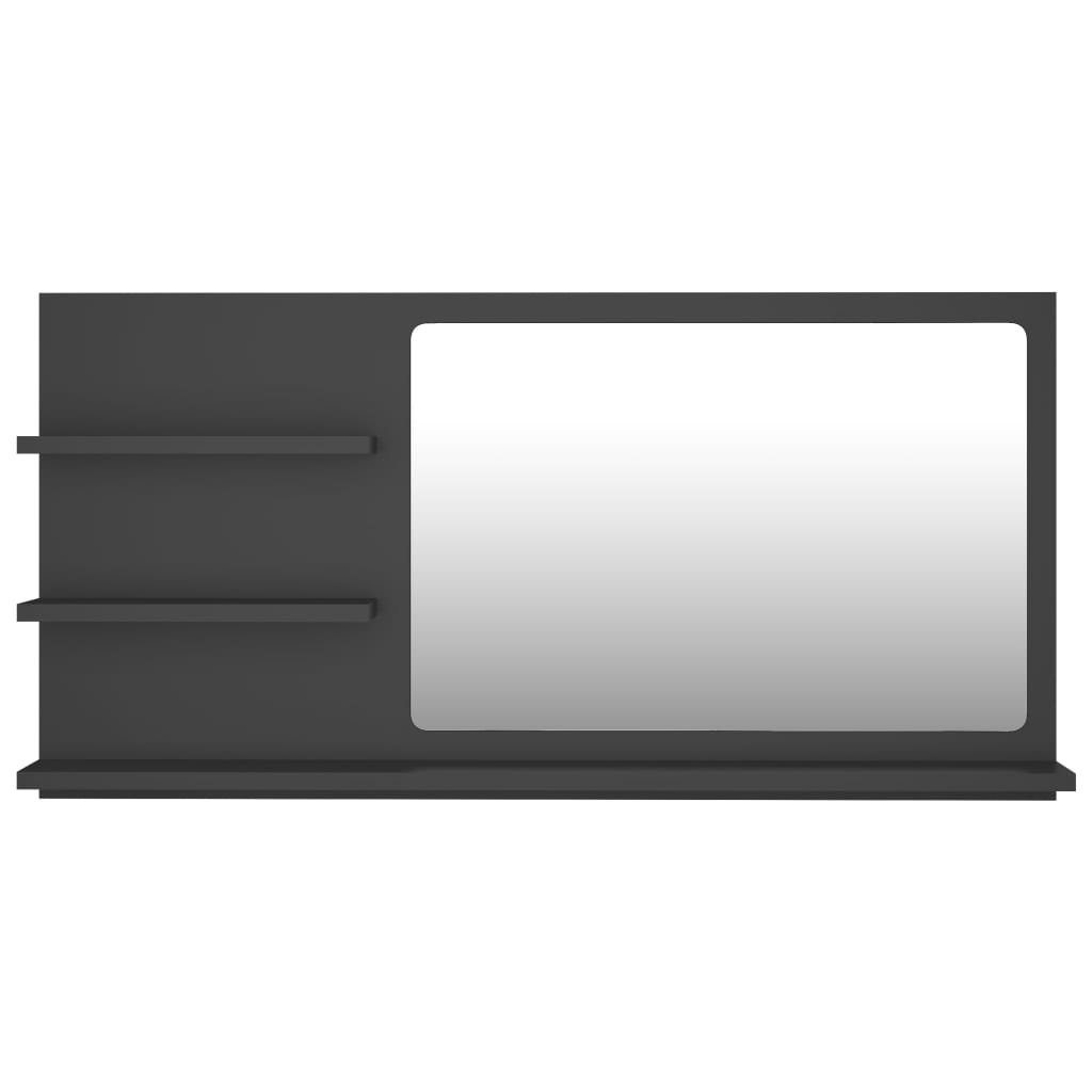 vidaXL Badezimmerspiegelschrank Badspiegel Grau 90x10,5x45 cm Holzwerkstoff (1-St)