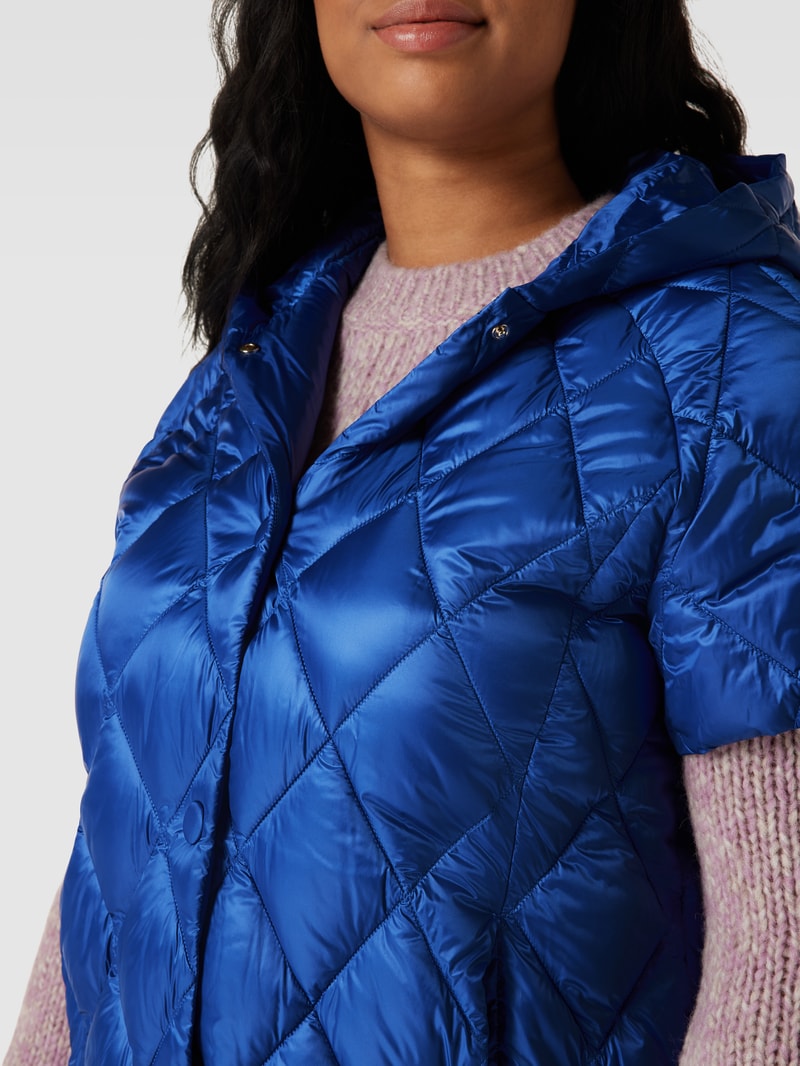 PLUS SIZE Steppweste mit Kapuze Modell 'PACIFICO' in royalblau