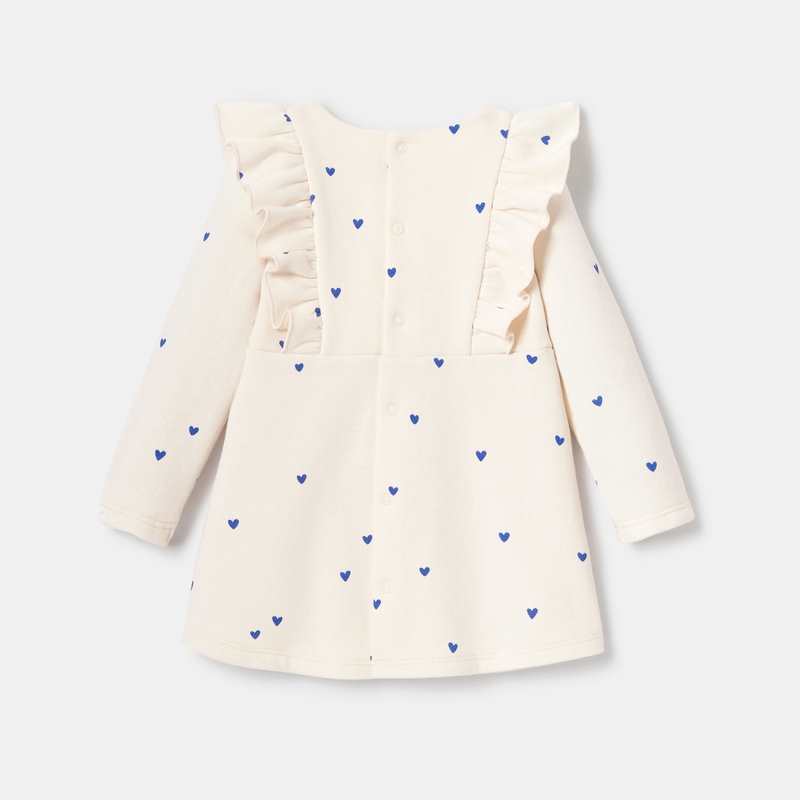 Robe en molleton imprimée cœurs rose bébé fille Absorba