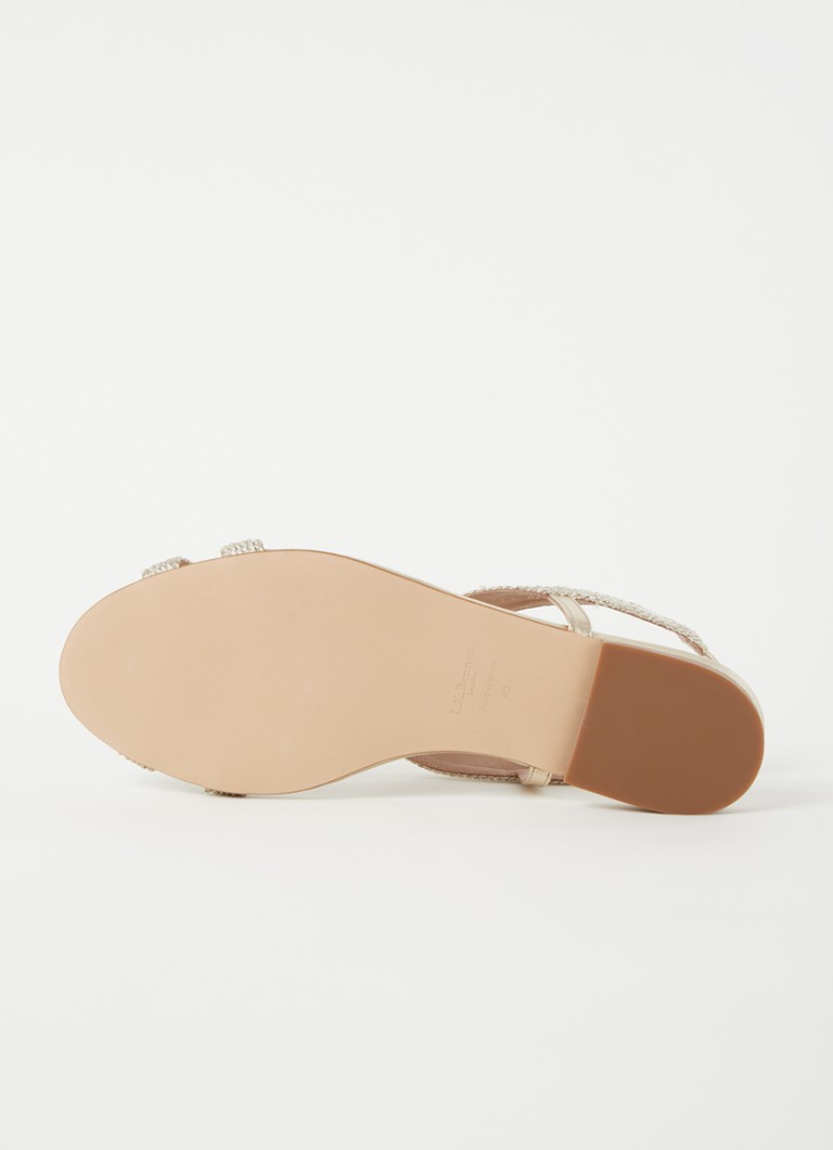 LKBennett Renee sandal with leather details and glossy thread