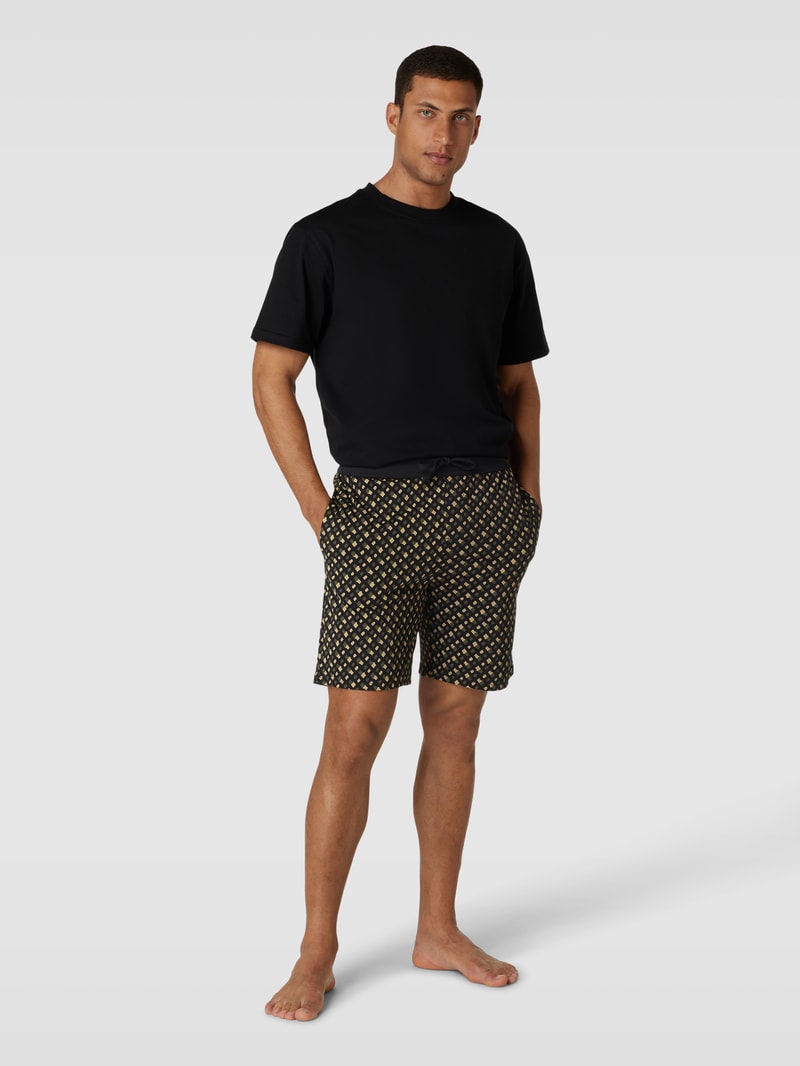 Relaxed Fit Sweatshorts mit Allover-Muster in khaki
