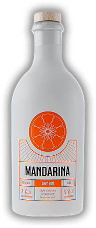 Mandarina Dry Gin Mandarina Dry Gin Ein sinnlich-fruchtiger Genießer-Gin. 0,5	 Liter - Vol 41%