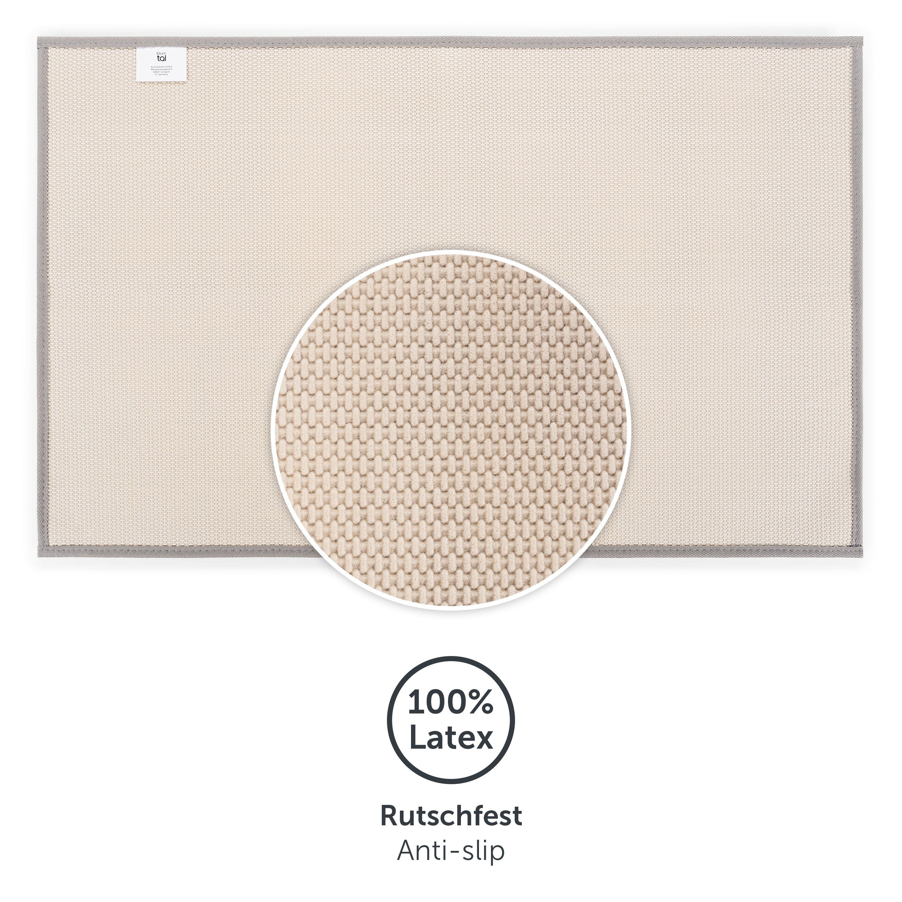 Badematte Badezimmerteppich rutschfest, weiche Badematte Blumtal, rutschsicher, strapazierfähig, waschbar, Polyester, Badvorleger in 50x80 cm - waschbar