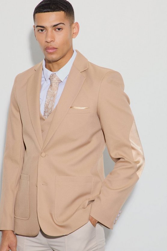 Strukturierter Slim-Fit Blazer mit Aufnähern