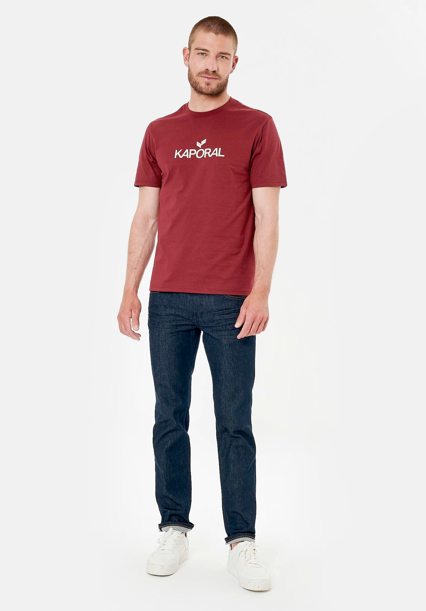 LERES  T-shirt bordeaux homme 100% coton