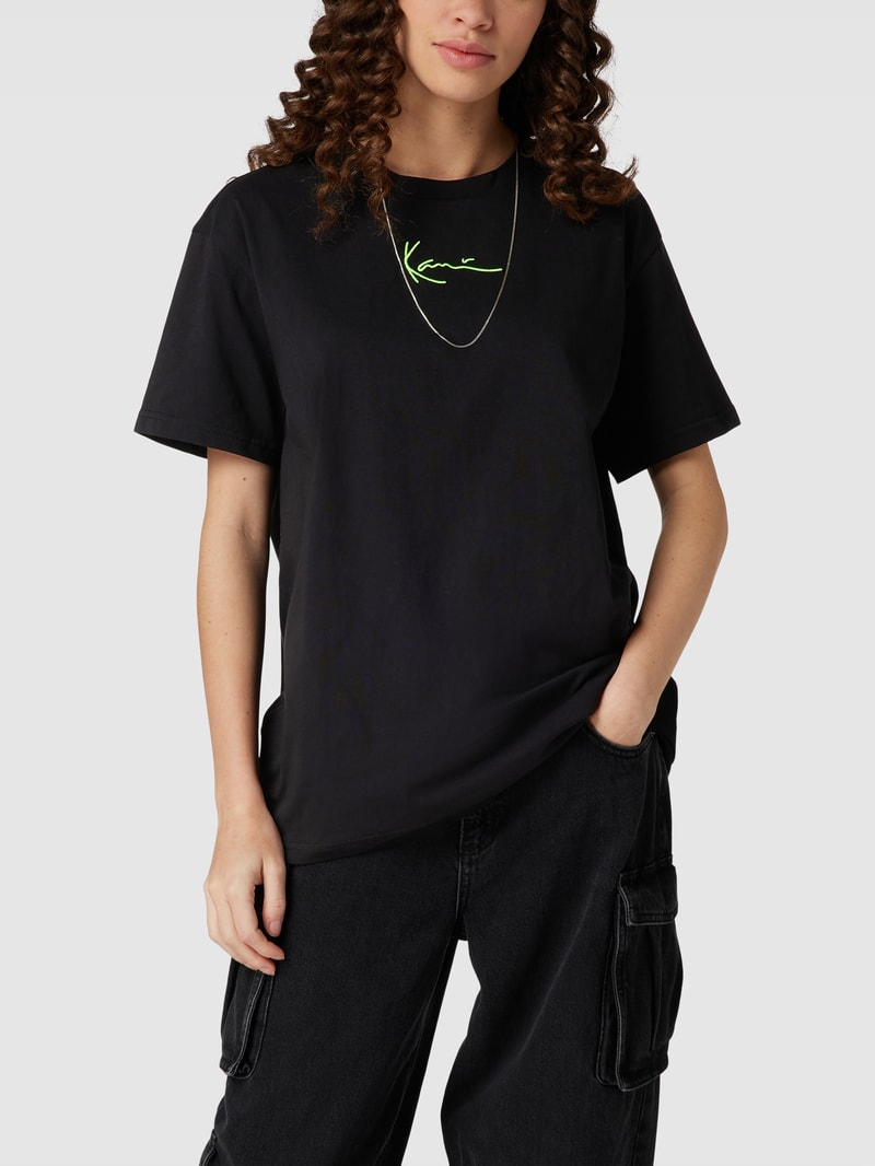 T-Shirt aus reiner Baumwolle mit Label-Detail - P&C x Karl Kani in black