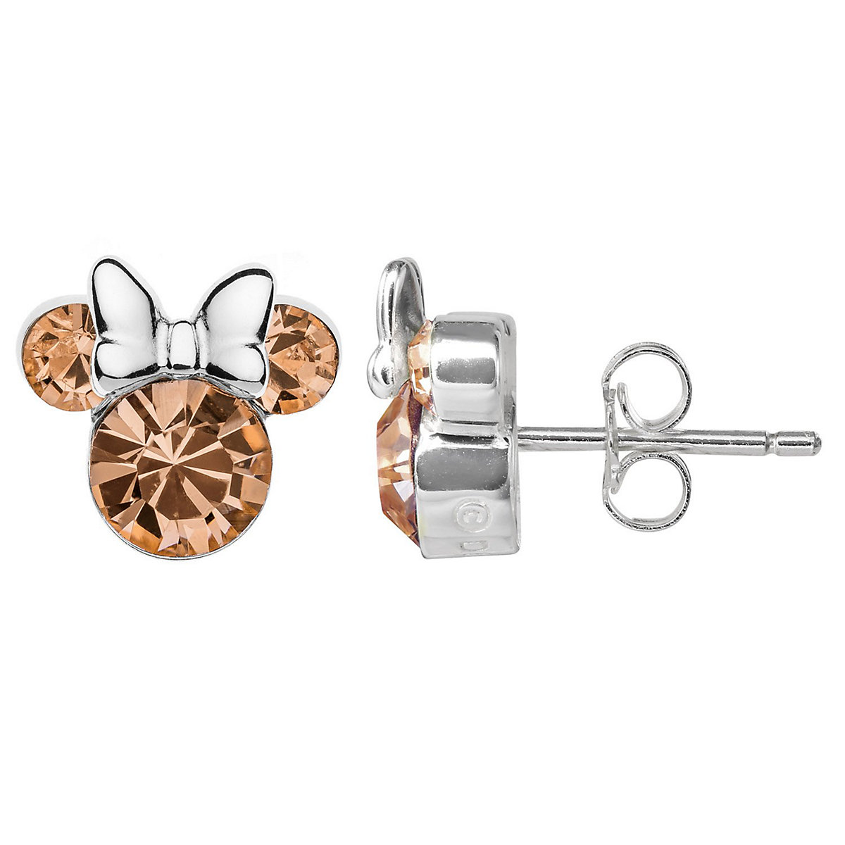 Kinder-Ohrringe Geburtsstein Juni Apricot 925 Silber Ohrstecker
