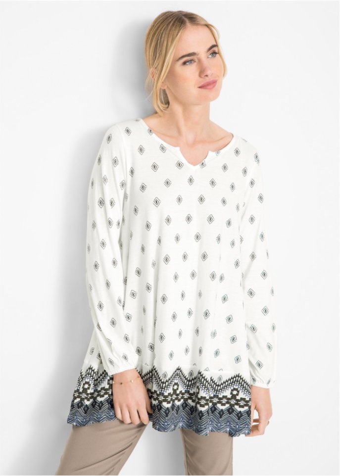 Extra weite Shirt-Tunika, Langarm