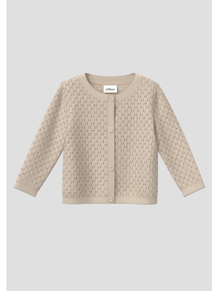 s.Oliver Strickjacke langarm in Beige günstig kaufen