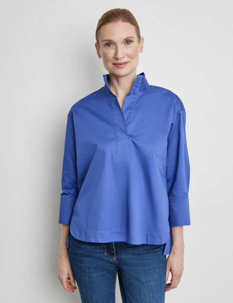 3/4 Arm Bluse mit Quetschfalte