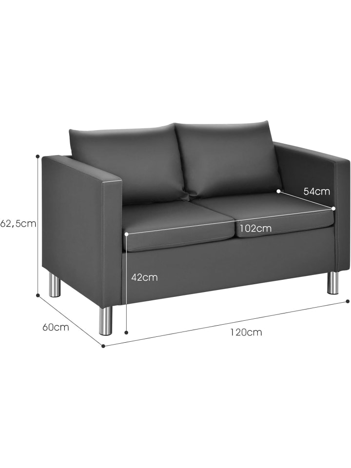 COSTWAY 2 Sitzer Sofa in Grau günstig kaufen onesize