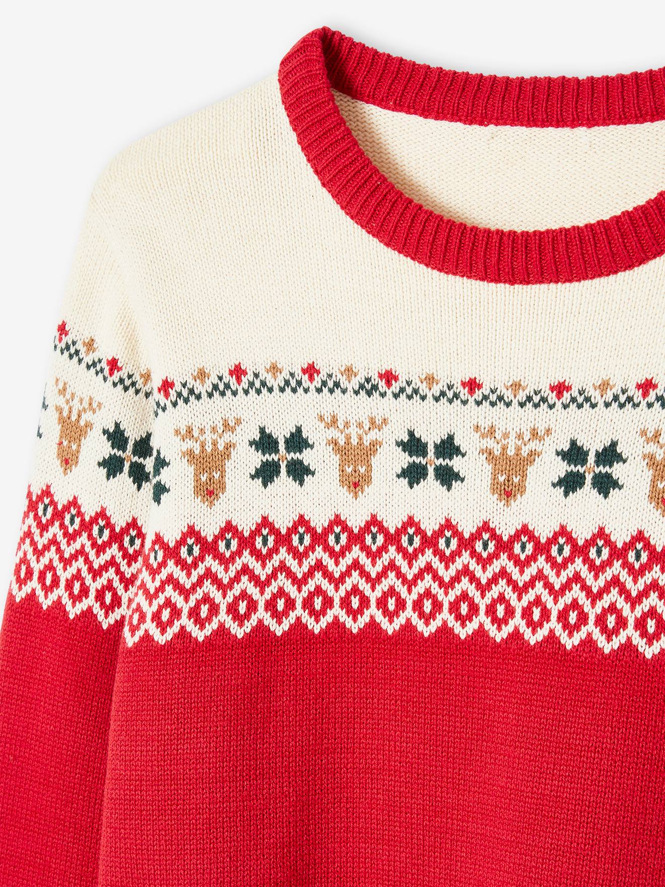 Vertbaudet Capsule Collection: Eltern Weihnachts-Pullover Oeko-Tex - rot