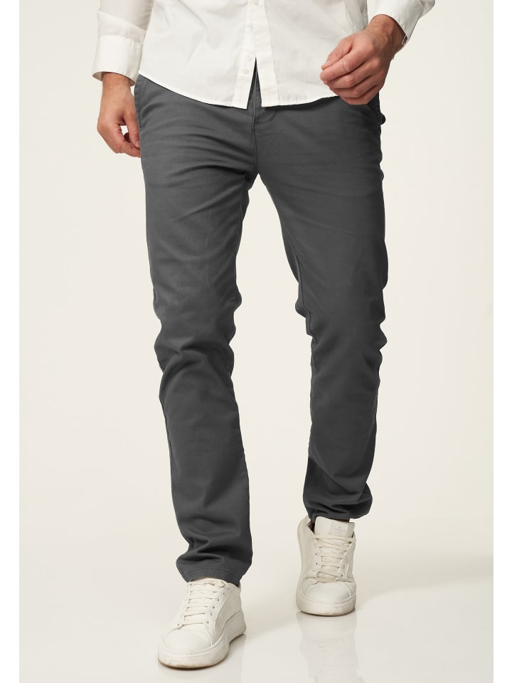 DAILY COTTON Chinohose - DCPROVO Chino Hose Elastische Jeans Stoffhose Slim-Fit in Dunkelgrau günstig kaufen