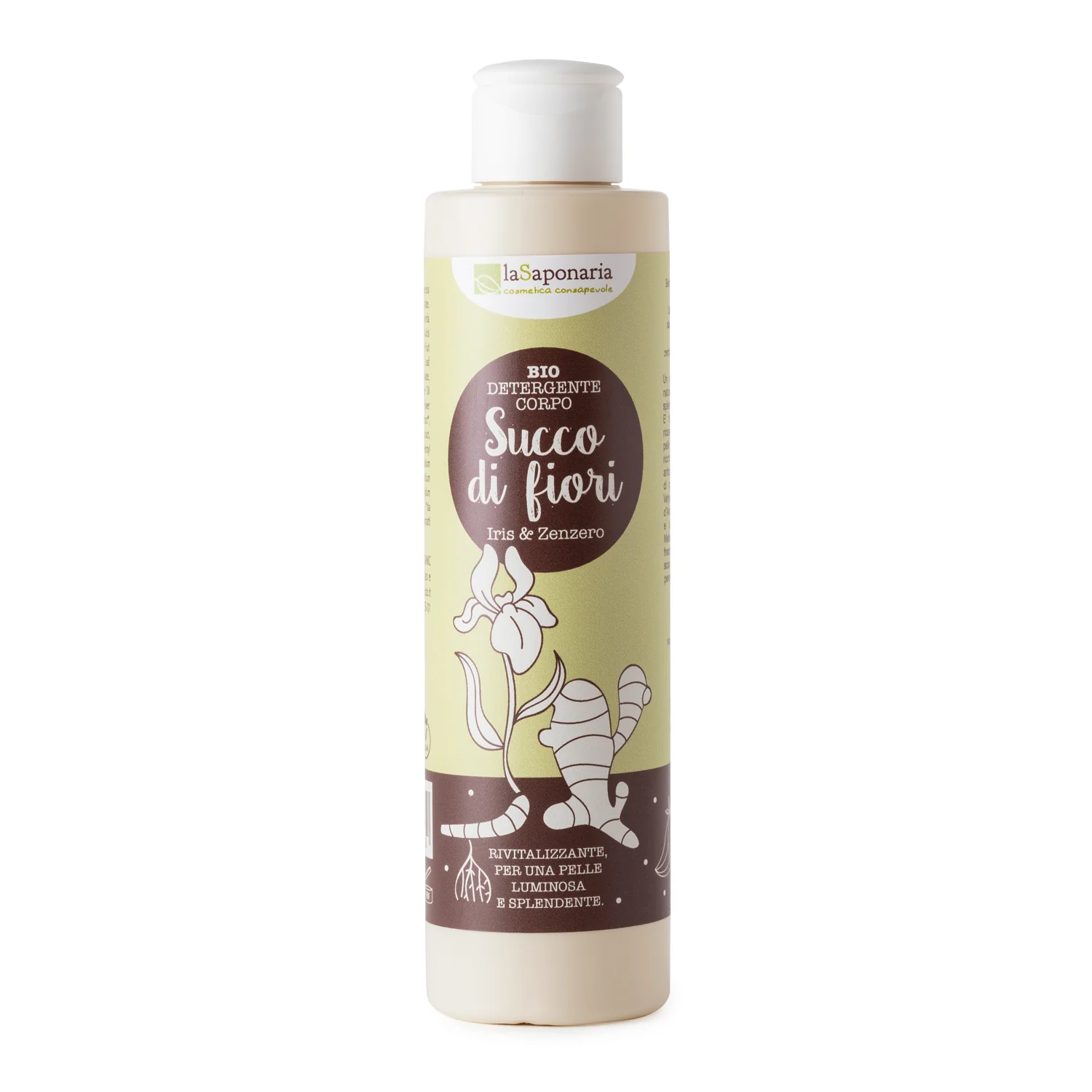 Sabonete líquido Roots para o corpo com suco de flor de íris e gengibre - Banho e ducha