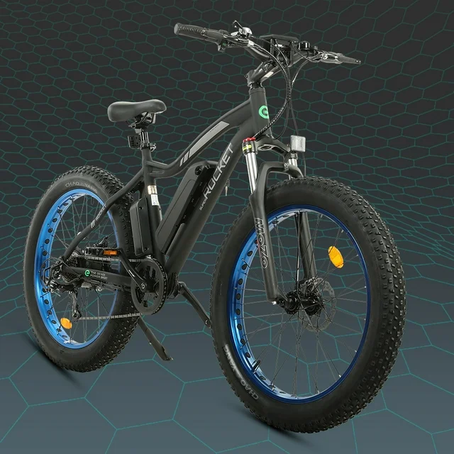 Ecotric 26 Inch Fat Tire Electric Bicycle Powerful 500 W Motor 36 V/12.5 Ah Removable Lithium Battery Beach Snow Shock Absorption Mountain for Adults