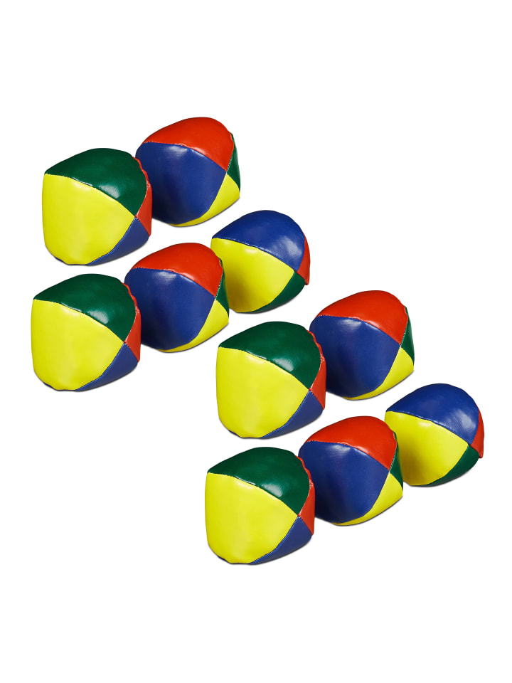 relaxdays 10 x Jonglierbälle in Bunt - Ø 6,5 cm günstig kaufen onesize