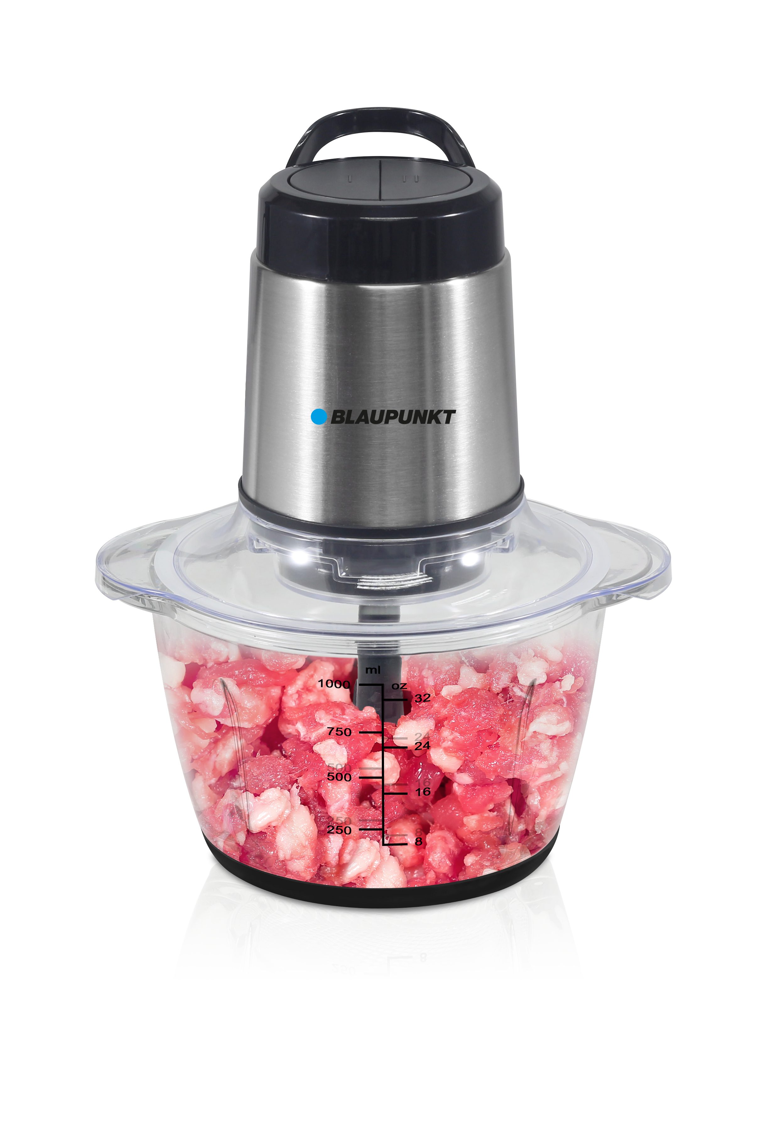 Blaupunkt Zerkleinerer MEN829 Zerkleinerer elektrisch Multizerkleinerer Glasbehälter, 300,00 W, Einhandbedienung Zwiebelschneider Gemüseschneider Gemüse Obst