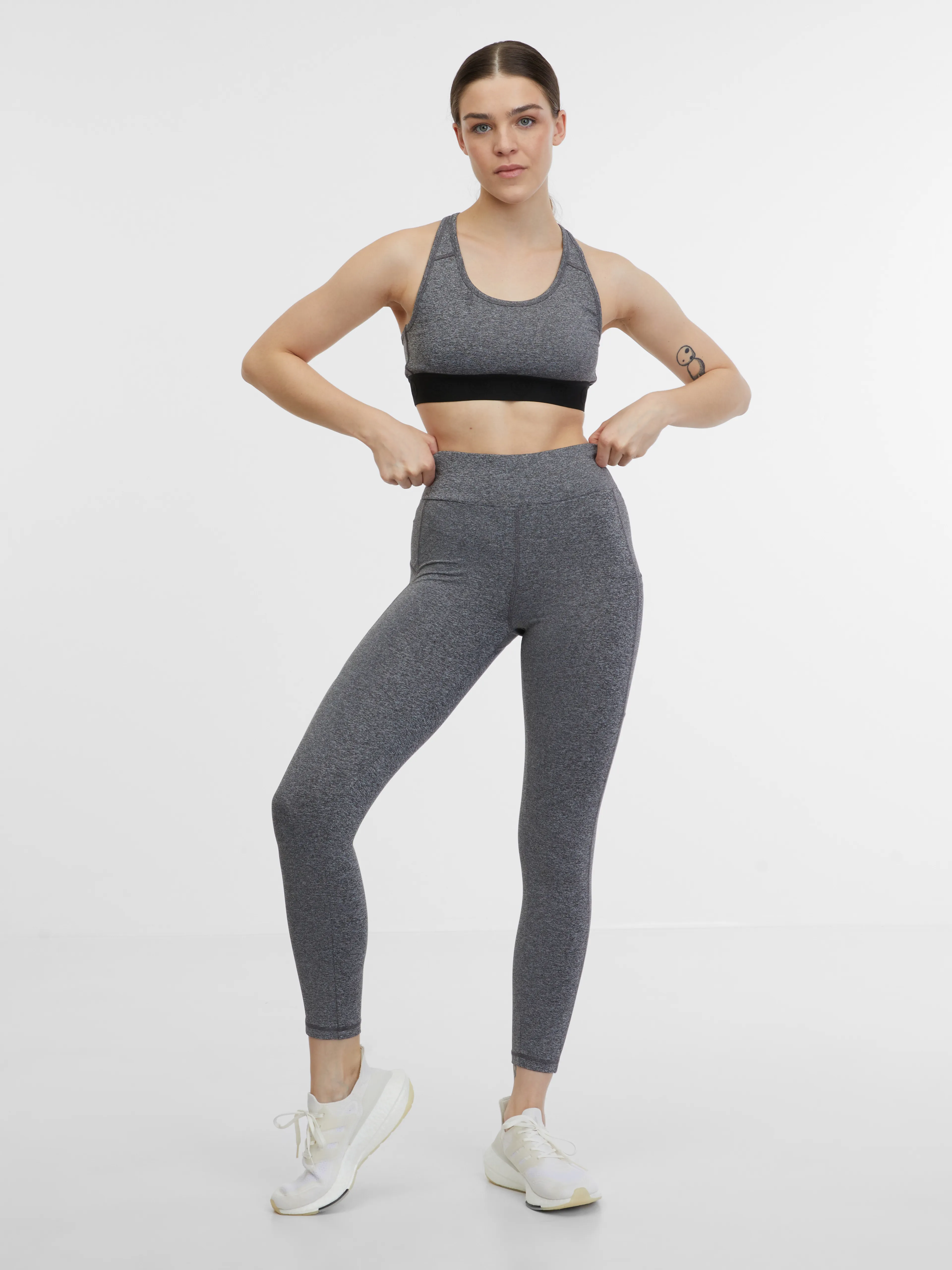 Grau gestromter Damen-Sport-BH ORSAY