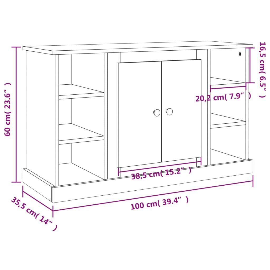 vidaXL Sideboard Sideboard Räuchereiche 100x35,5x60 cm Holzwerkstoff (1 St)
