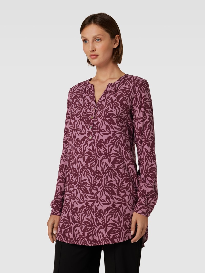 Tunika aus Viskose mit Allover-Muster in mauve