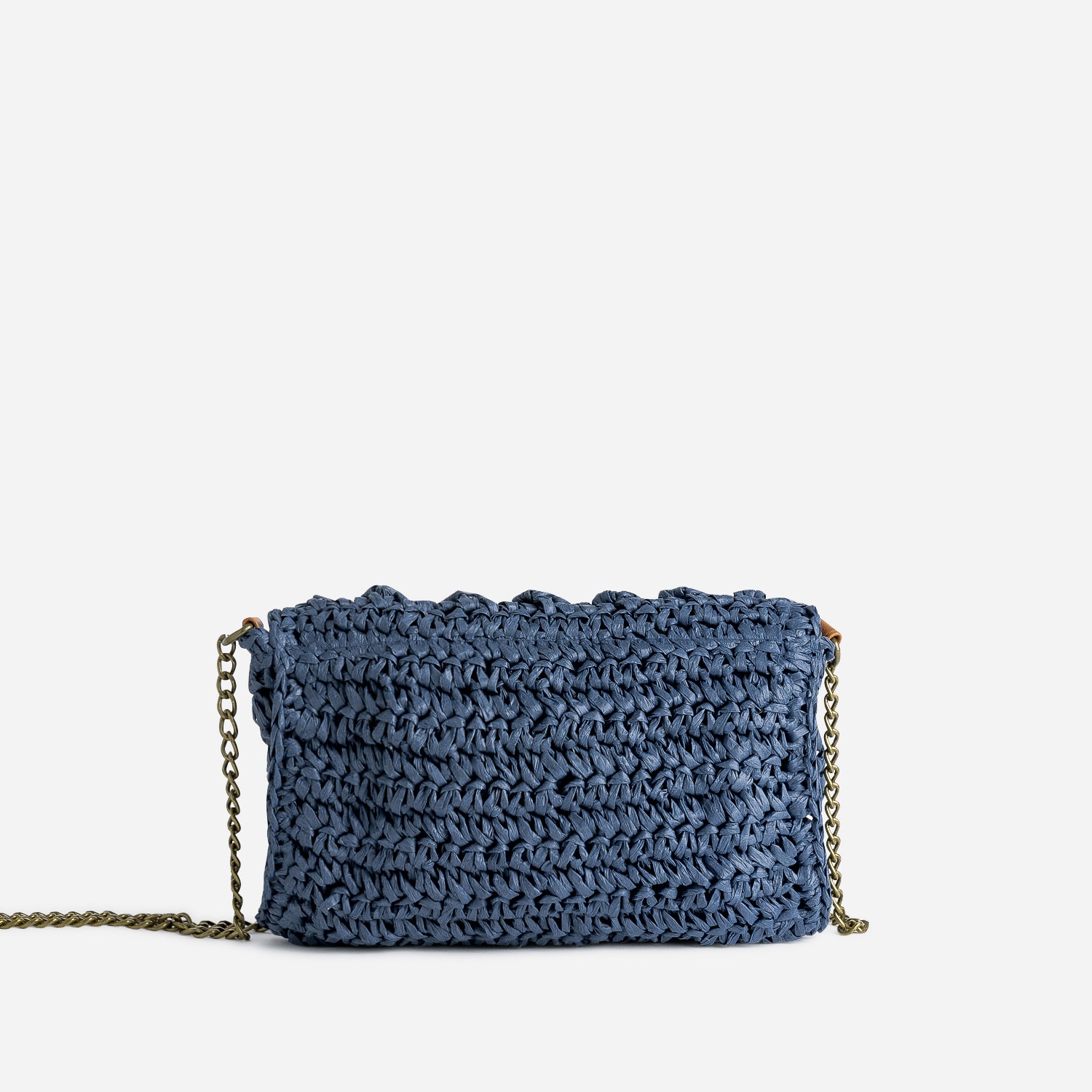 Sac pochette marine papier tressé