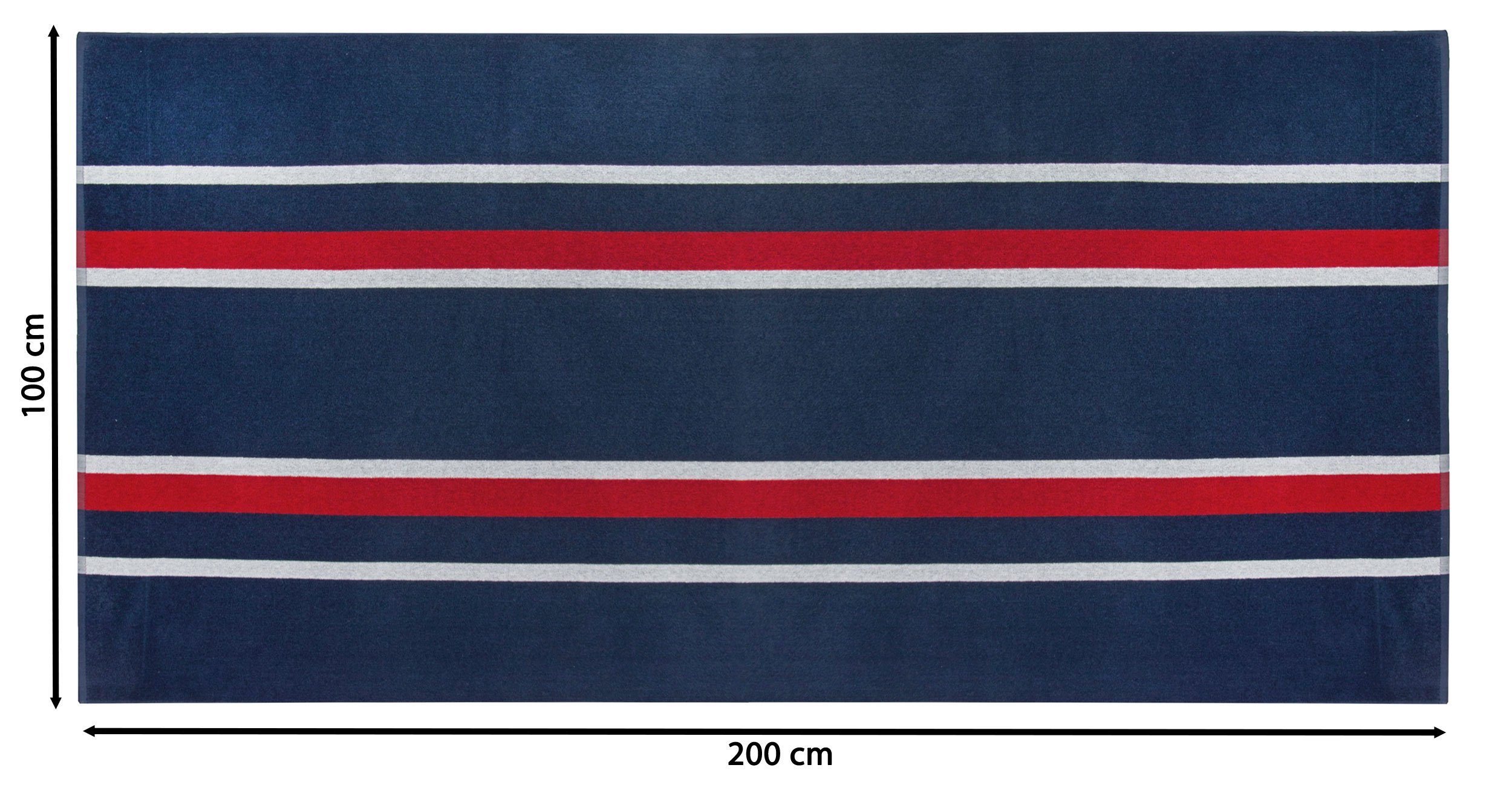 ZOLLNER Strandtuch, Glattvelours (1-St), 100 x 200 cm, 100% Baumwolle, XXL, vom Hotelwäschespezialisten