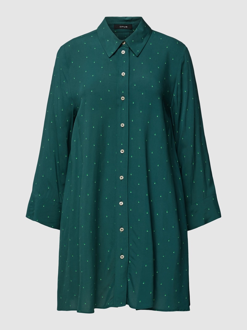 Bluse aus Viskose mit Allover-Muster Modell 'Fadonna' in dunkelgrün