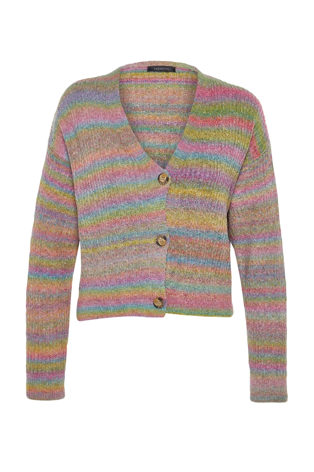 Trendyol Collection  Lila Strickcardigan mit Farbverlauf TWOAW24HI00109