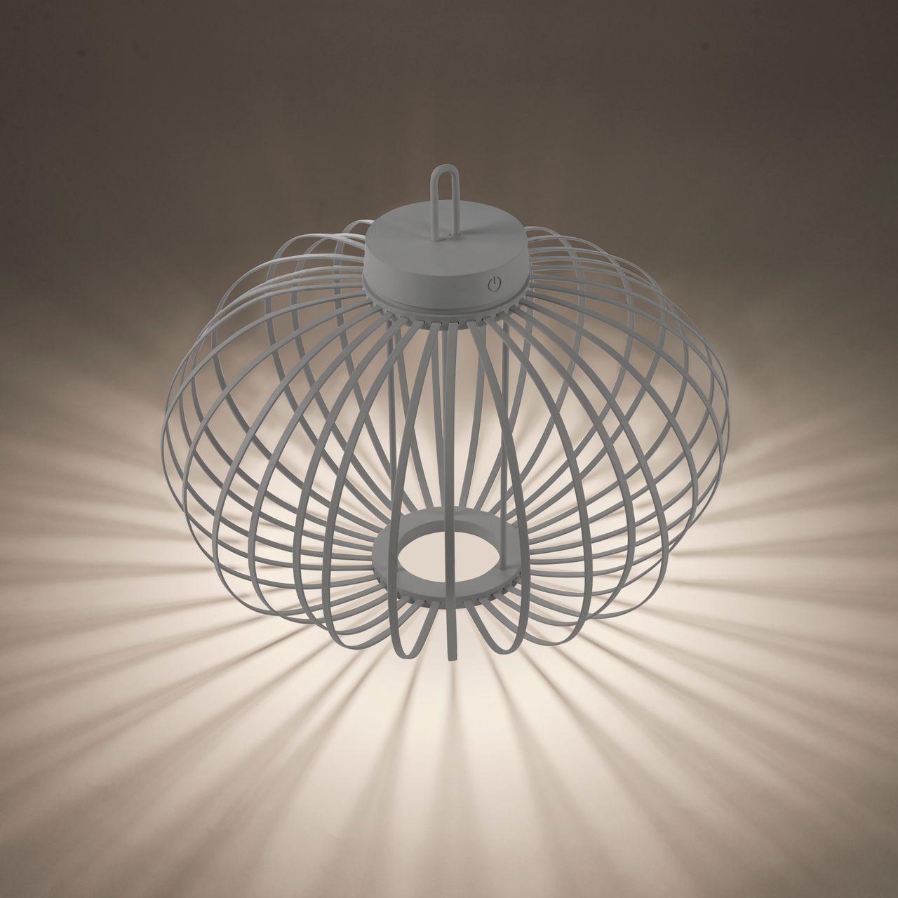 JUST LIGHT Akku Pendelleuchte AKUBA, 1x LED-Board/1,50Watt/2700Kelvin, IP44, Greige