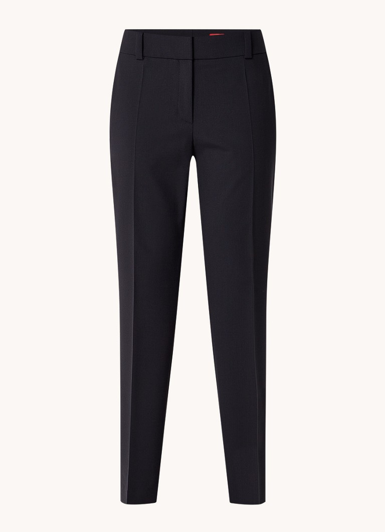 HUGO BOSS Hetana pantaloni cropped a vita alta e vestibilità slim in misto lana