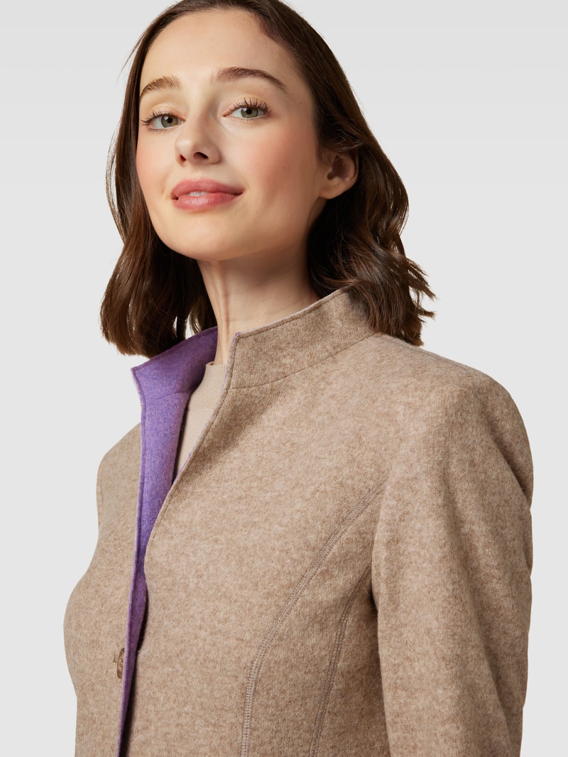 Blazer mit Stehkragen in taupe