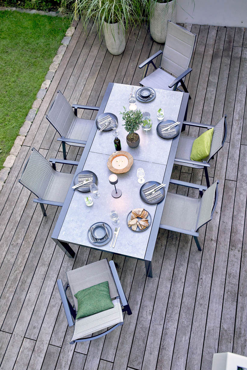 OUTDOORGartentisch ausziehbar 3D Glas