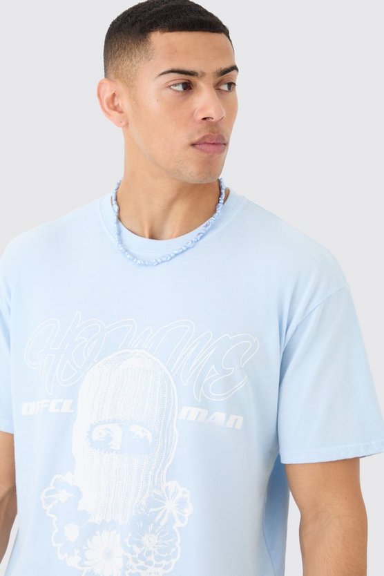 Oversize T-Shirt mit Homme Mask Print