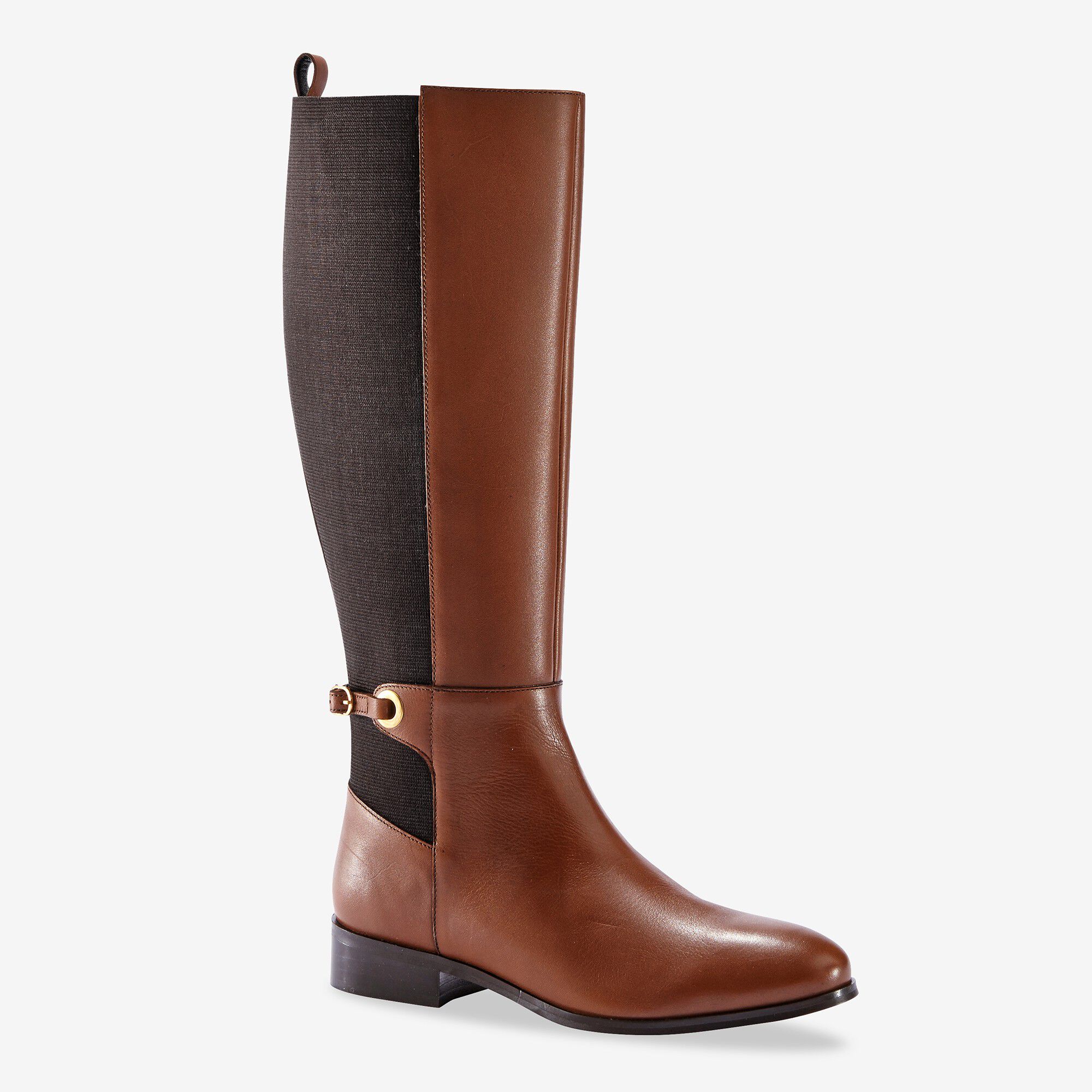 Bottes cavalières en cuir, spécial larges mollets