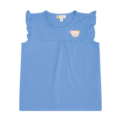 T-Shirt kurzarm, mittelblau für Mädchen