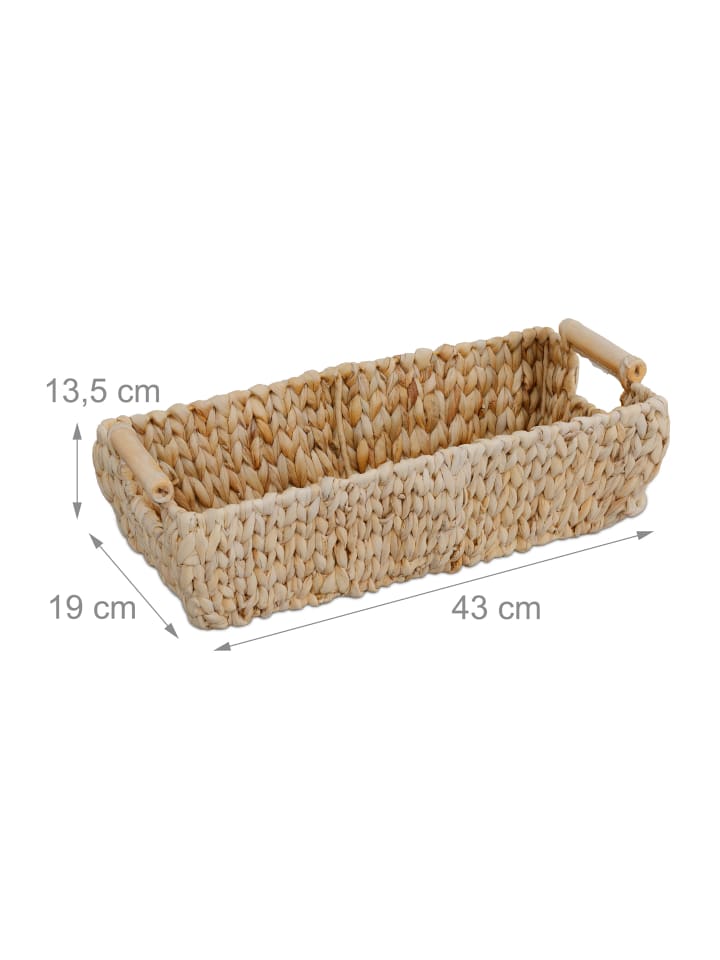 relaxdays Aufbewahrungskorb in Natur - (B)43 x (H)13,5 x (T)19 cm günstig kaufen onesize