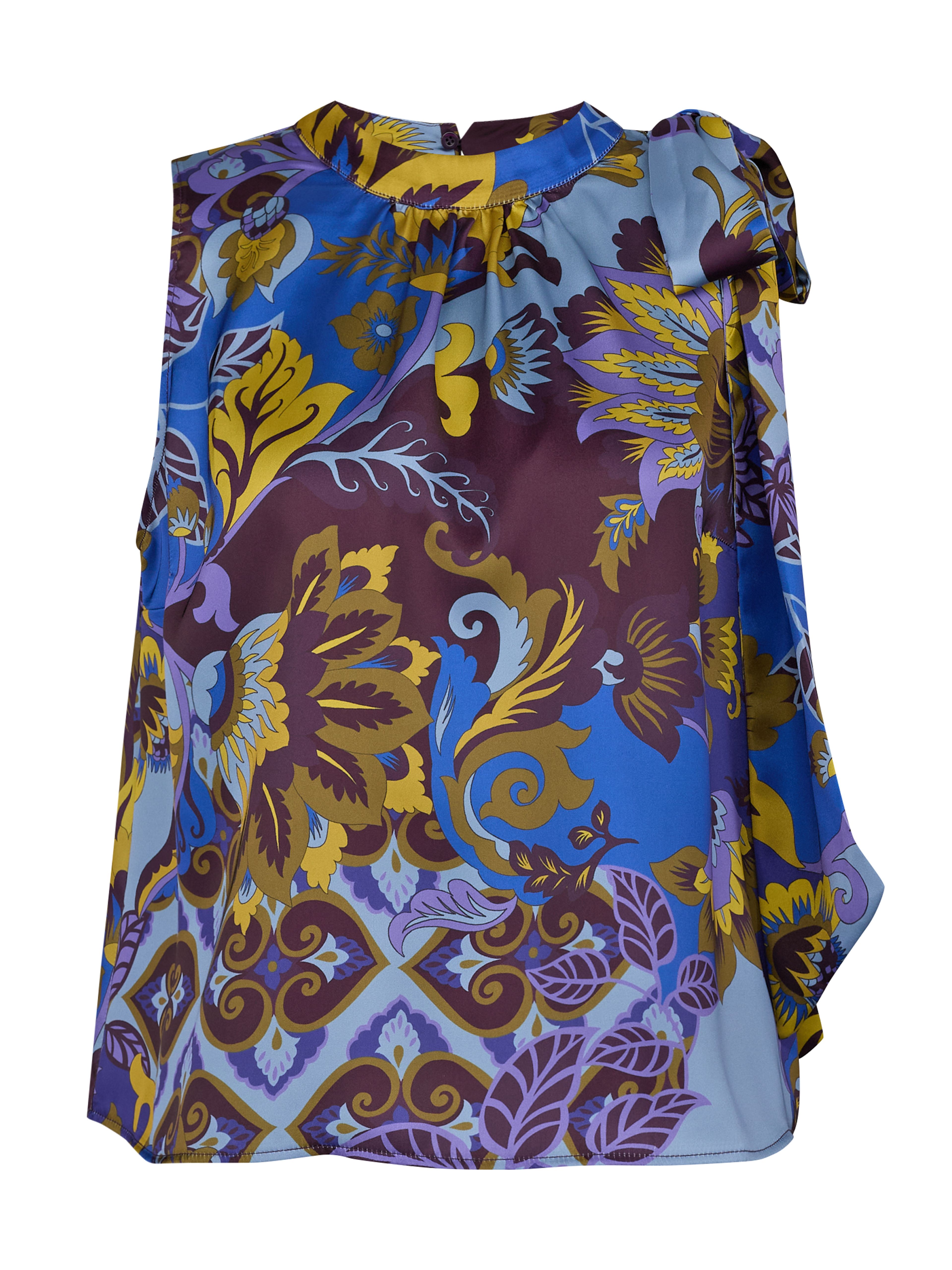 Blaue gemusterte Damen-Satinbluse ORSAY