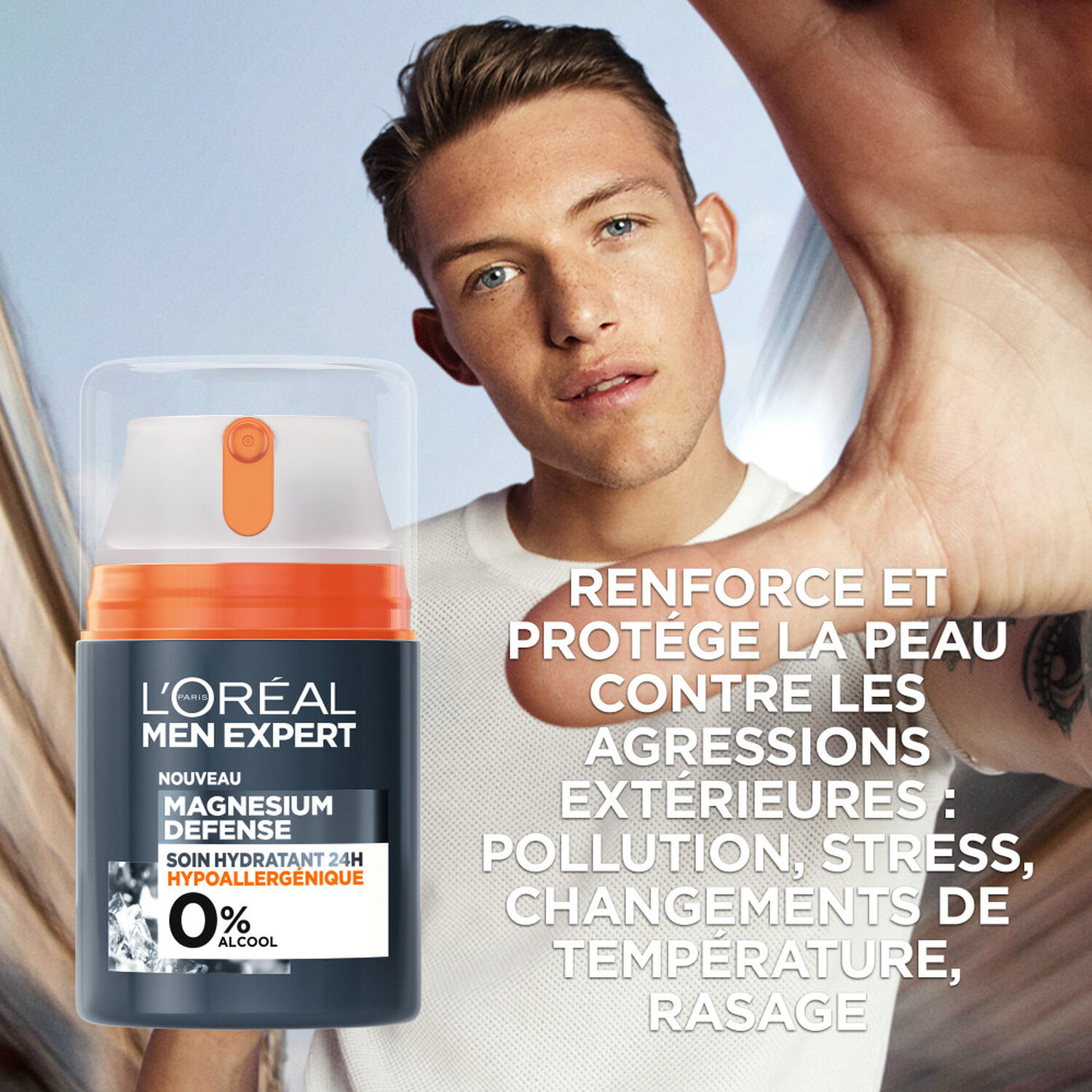 L'Oréal Paris Magnesium Defense Soin Hydratant 24H Hypoallergénique 0%