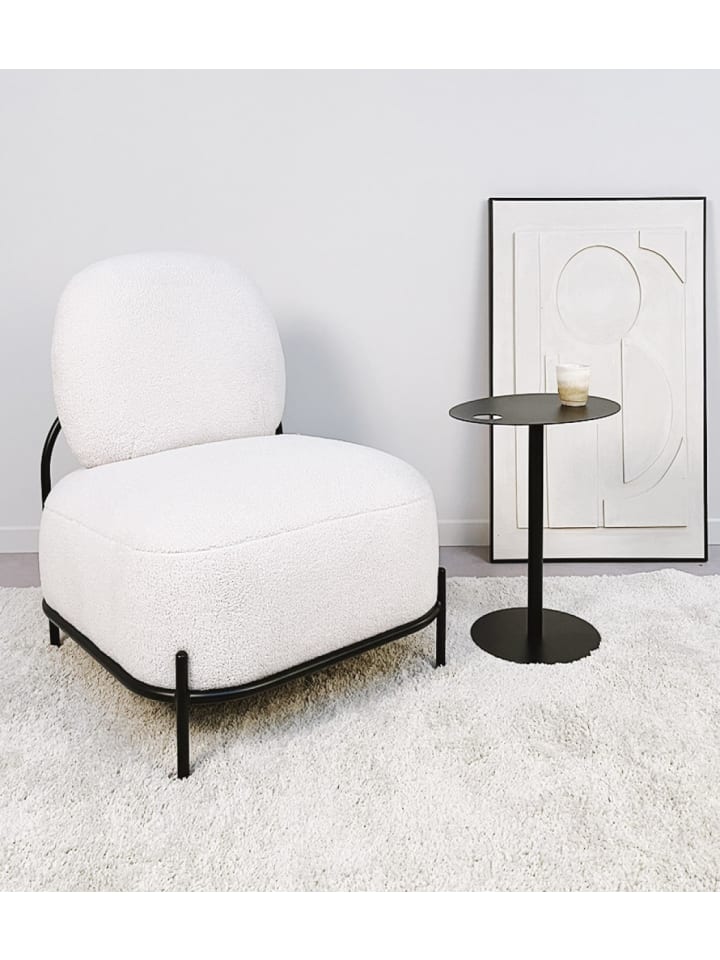 KADIMA DESIGN Lounge Sessel Beige mit Schwarzen Metallbeinen günstig kaufen onesize