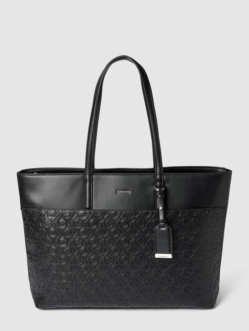 Shopper mit Label-Detail in schwarz
