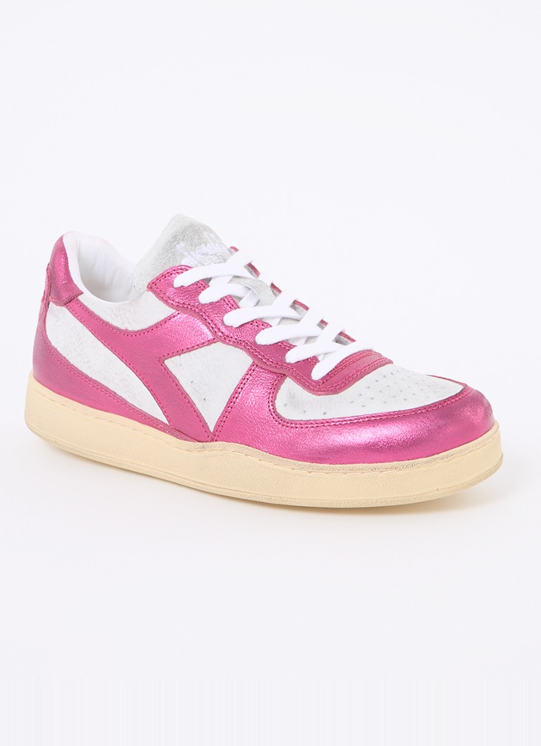 Skórzane buty sportowe Diadora Mi Basket Low z metalicznym wykończeniem