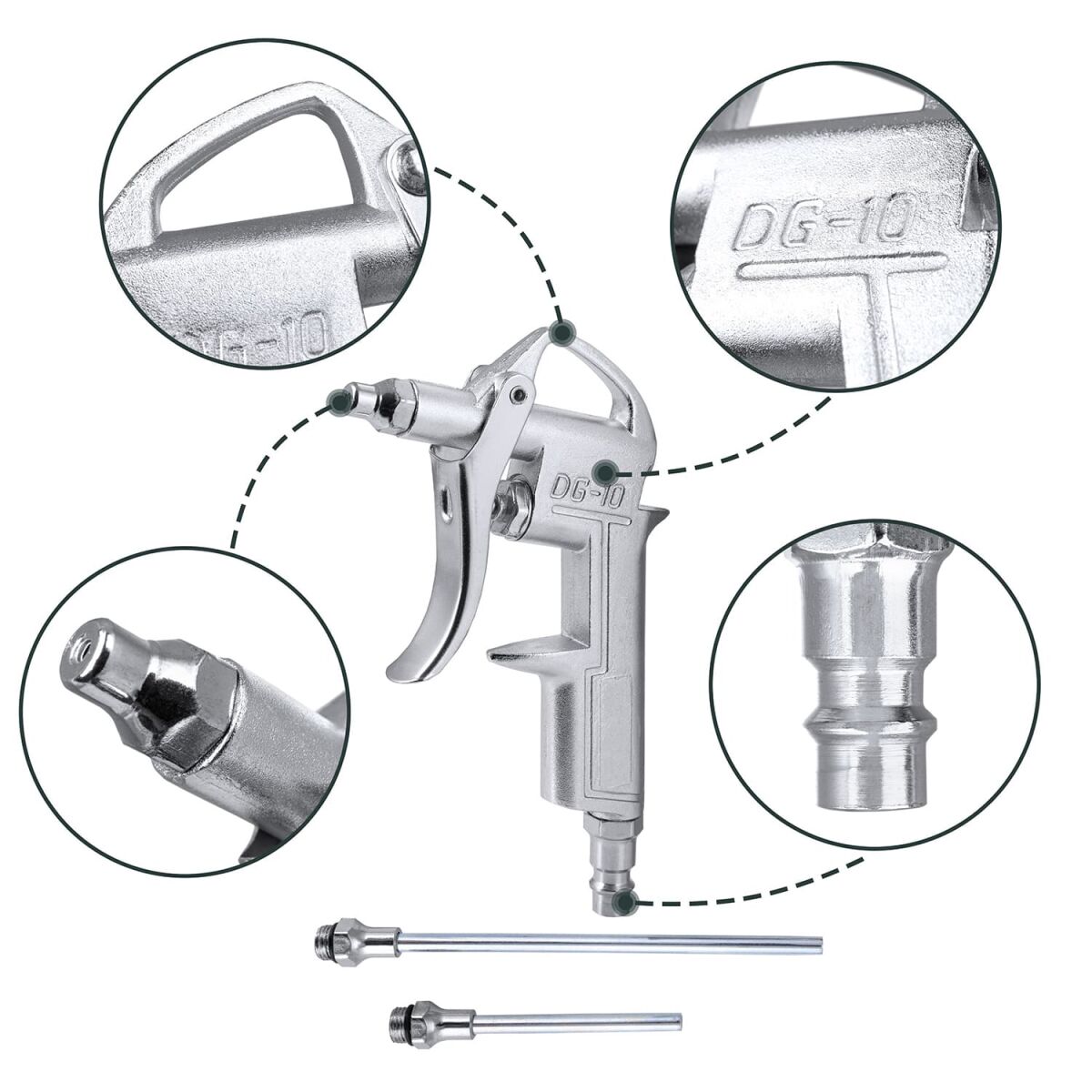 BenBow Classic 041 Druckluft Ausblaspistole mit 2 extra Düsen
