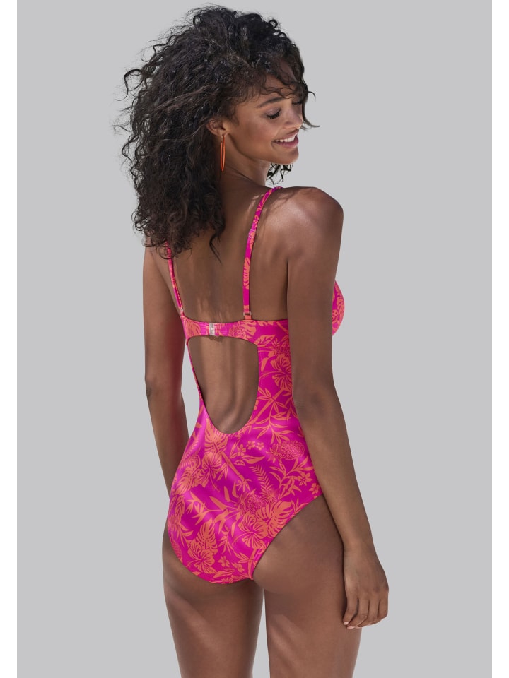 Venice Beach Badeanzug in orange-pink bedruckt günstig kaufen