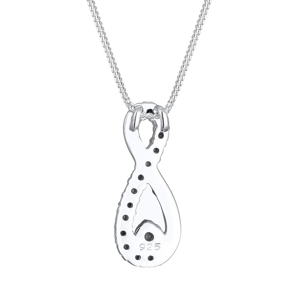 Elli Elli Collier Femme Pendentif Infini Précieux avec Cristaux  en Argent Sterling 92 collier
